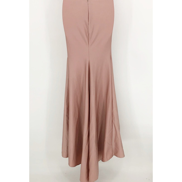 LA FEMME 29848 Jersey Long Gown 2 Pink Mauve Faux Wrap V Neck Prom Dress NWT - Picture 11 of 16